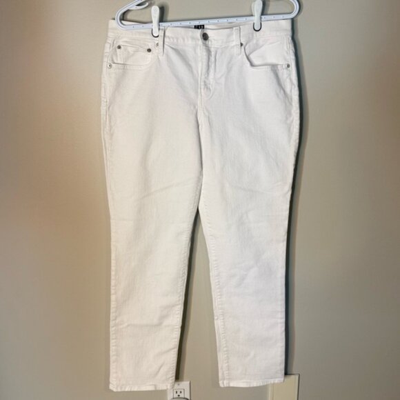 GAP Regular Classic Straight Leg White Denim Jeans Summer Pants Cigarette - Picture 8 of 12